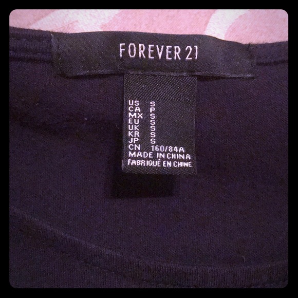 Beaded navy blue Forever 21 shirt - Picture 5 of 5